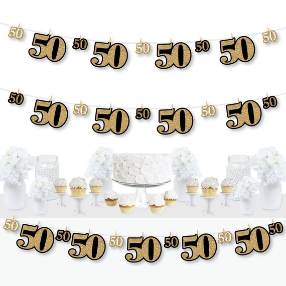 Adult 50th Birthday Gold Birthday Party Diy Decorations