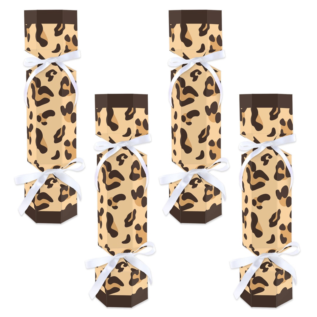 Leopard Alcohol Box Leopard Print - No Snap Cheetah Party Table Favors - DIY Cracker Boxes ...