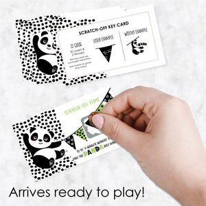 Party Like a Panda Bear Scratch Off Game Panda Baby Shower Birthday Party Game Cards Panda Bear Party Scratch Off Game 22 Count image 2