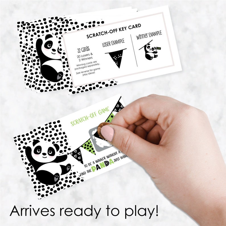 Party Like a Panda Bear Scratch Off Game Panda Baby Shower Birthday Party Game Cards Panda Bear Party Scratch Off Game 22 Count image 2
