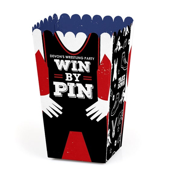 Own The Mat Wrestling Popcorn Boxes 12 Pack Wrestler Party