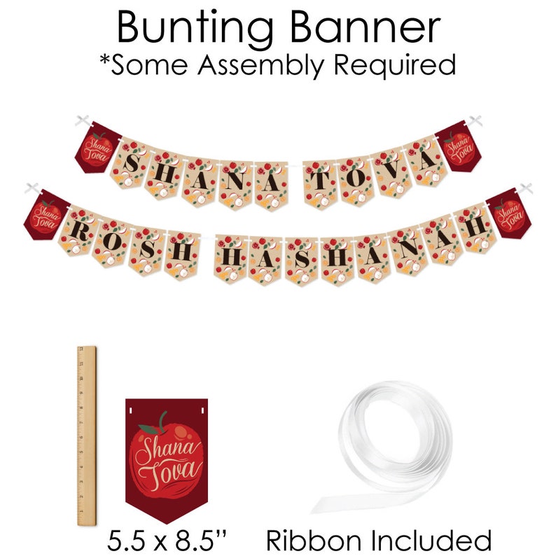 Rosh Hashanah Doterrific Bundle Banner and Photo Booth Decorations Jewish New Year Supplies Kit