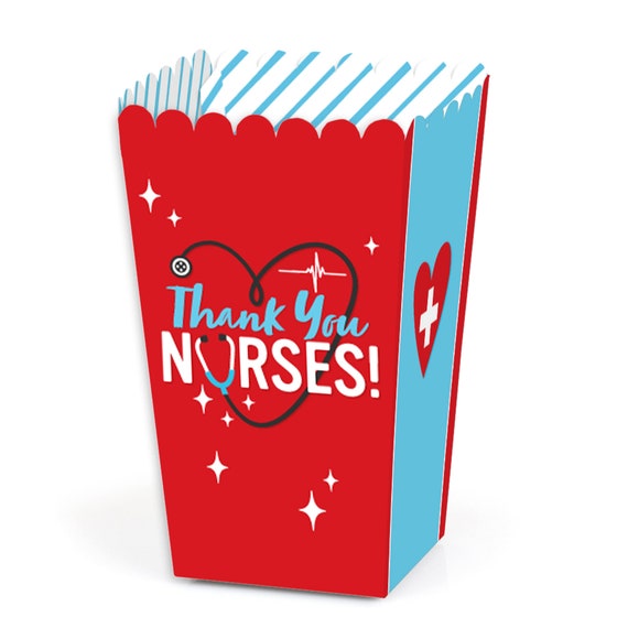 Thank You Nurses - Nurse Appreciation Week Favor Popcorn Treat Boxes - Set of 12 Il_570xn