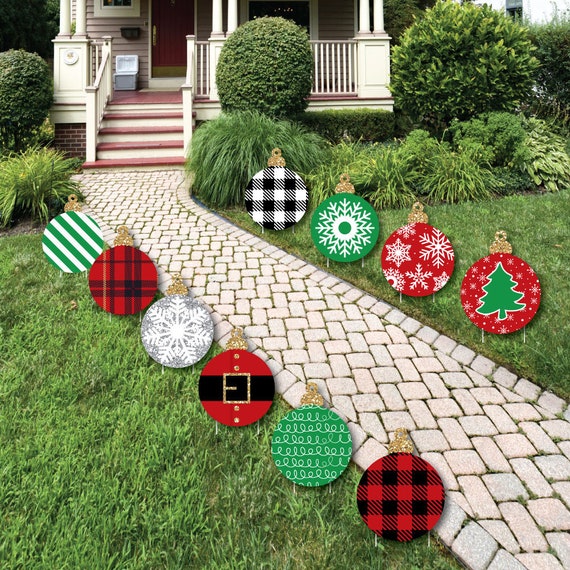 Black Red And Green Ornaments Lawn Decorations Outdoor Etsy