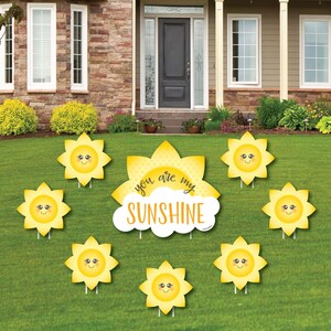 You Are My Sunshine - Letrero de patio y decoraciones de césped al aire libre - Baby Shower o fiesta de cumpleaños Letreros de patio - Juego de 8