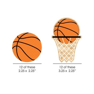 24 pc. Small Nothin' But Net Basketball DIY Shaped Paper Cut Outs Baby ...