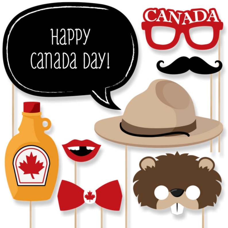 Canada Day Personalized Canada Photo Booth Prop Kit O Etsy