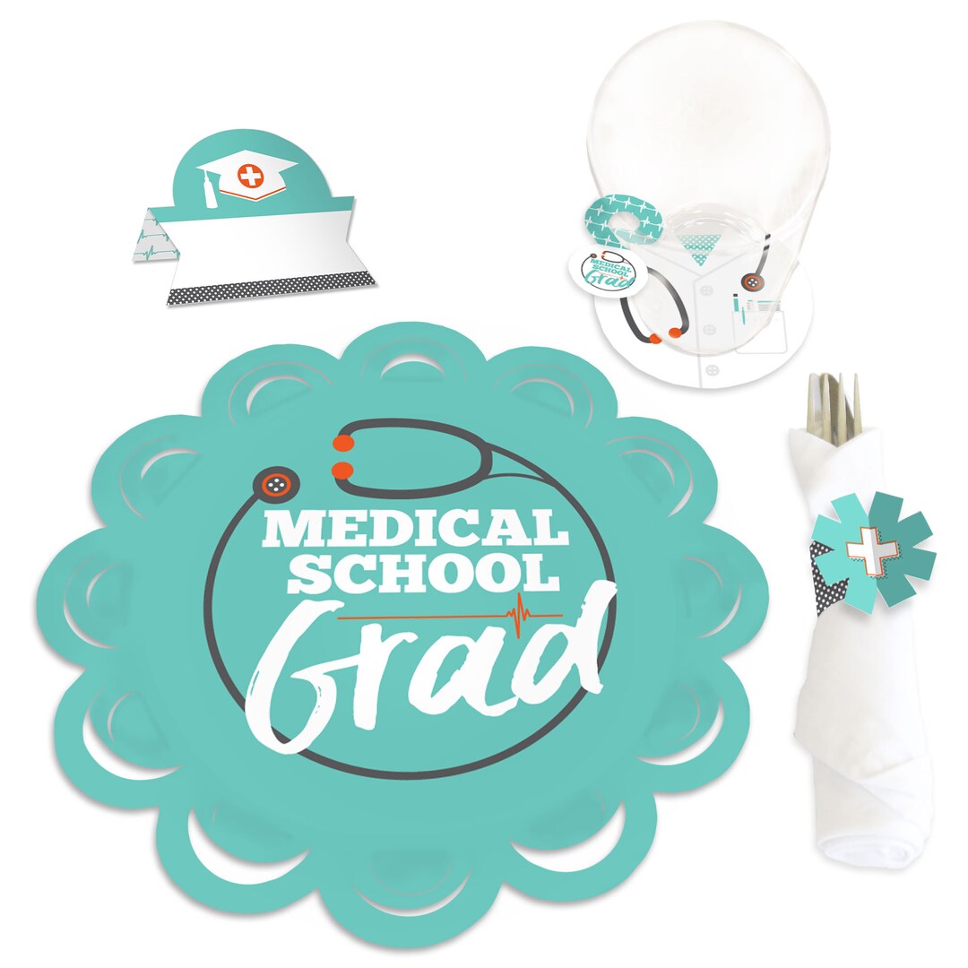 Medical School Grad Doctor Graduation Party Paper Charger and Table Decorations Chargerific Kit