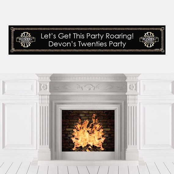Roaring 20 S Party Banner Personalized 1920s Art Deco Jazz