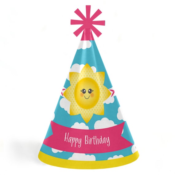 You Are My Sunshine Birthday Party - Cone Happy Birthday Party Hats for Kids and Adults - Set of 8 (Standard Size) Il_570xn