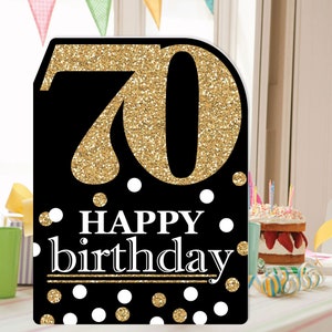 Adult 70th Birthday Gold Happy Birthday Big Greeting Card Giant Shaped Jumborific Card 16.5 x 22 inches Bild 2