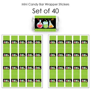 Scientist Lab Mini Candy Bar Wrapper Stickers Mad Science Baby Shower ...
