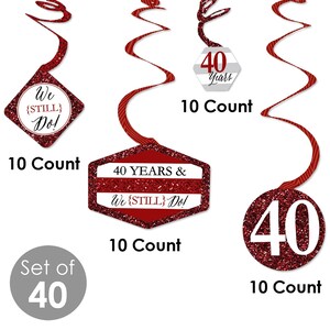 We Still Do 40th Wedding Anniversary Anniversary Party Hanging Decor Party Decoration Swirls Set of 40 image 4
