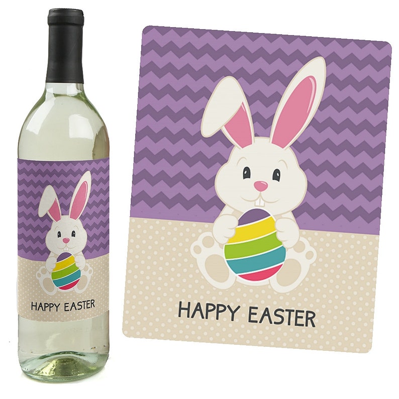 Easter Wine Bottle Labels Easter Wine Bottle Labels for Etsy