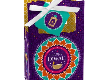 Happy Diwali - Festival of Lights Party Favor Boxes - Set of 12