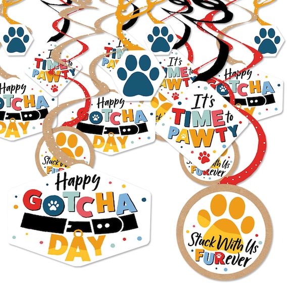 Happy Gotcha Day Dog and Cat Pet Adoption Party Hanging Decor Party