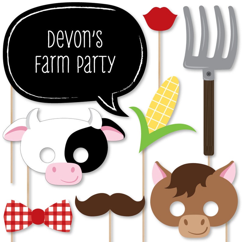 20 Farm Animals Photo Booth Props Farm Photobooth Kit With - Etsy