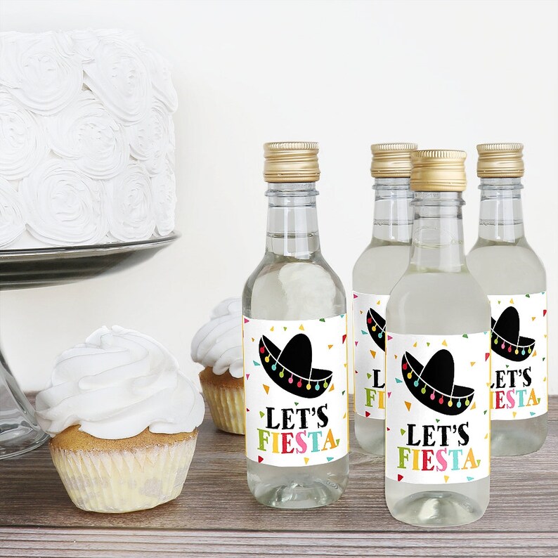 Let's Fiesta Mini Wine and Champagne Bottle Label Etsy