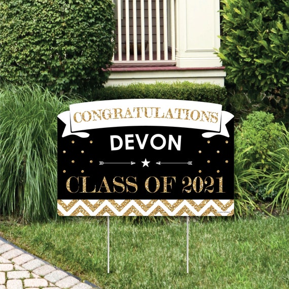 Tassel Worth The Hassle - Gold - 2021 Graduation Party Yard Sign Lawn Decorations - Personalized Congratulations Party Yardy Sign Il_570xn
