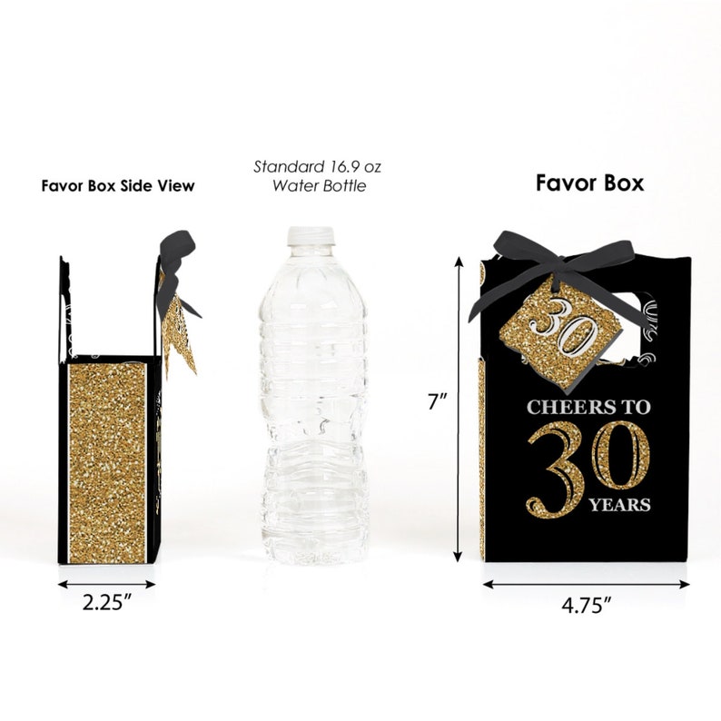 Adult 30th Birthday Gold Birthday Party Favor Boxes Set Etsy