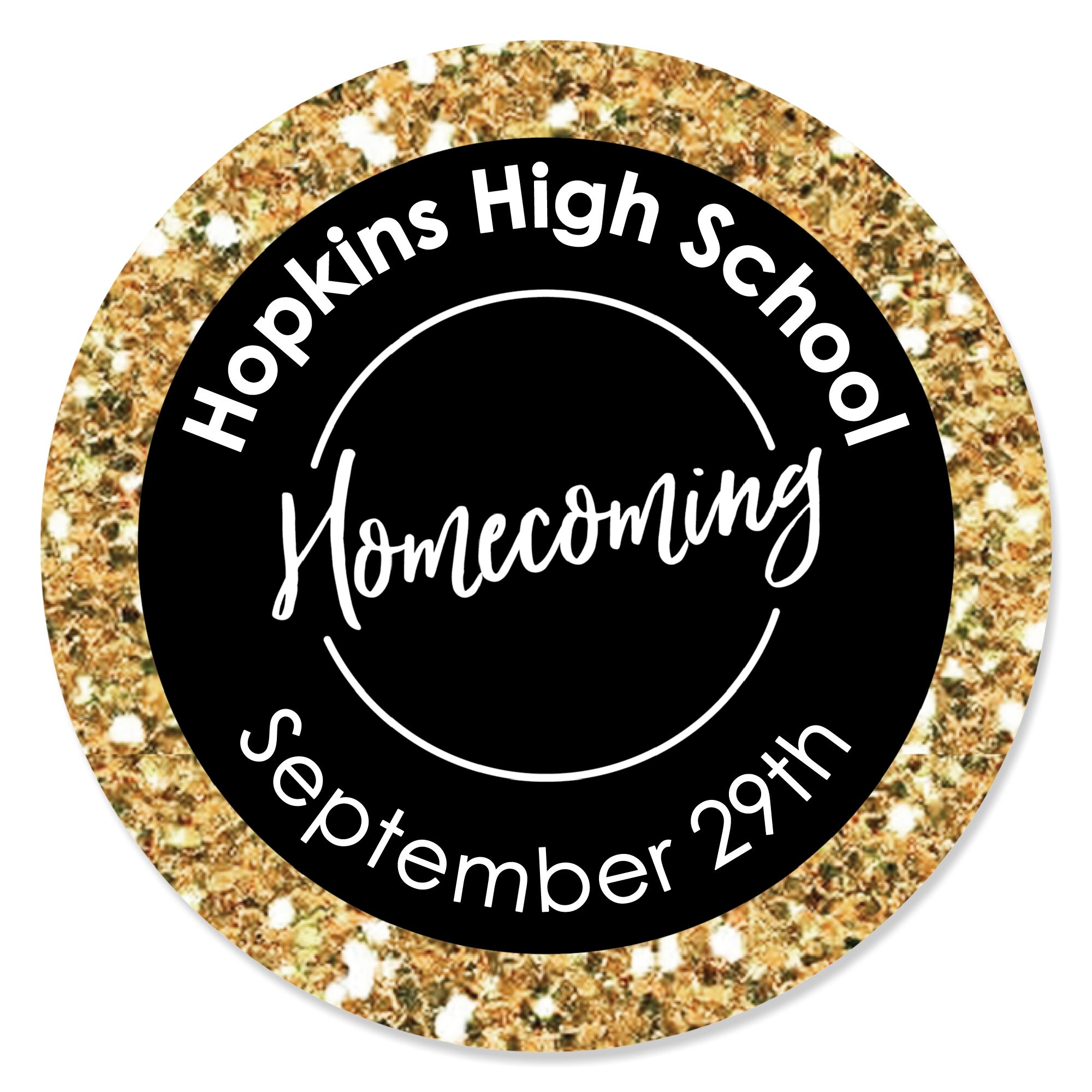 Hoco Sticker Personalized HOCO Dance - Custom Homecoming Favor Circle Sticker Labels ...