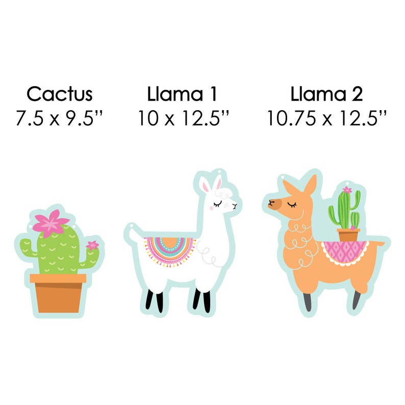 Llama Party Baby Shower and Birthday Decor Hanging Whole Llama Fun Outdoor Llama Fiesta Porch /& Tree Yard Decorations 10 Pc.