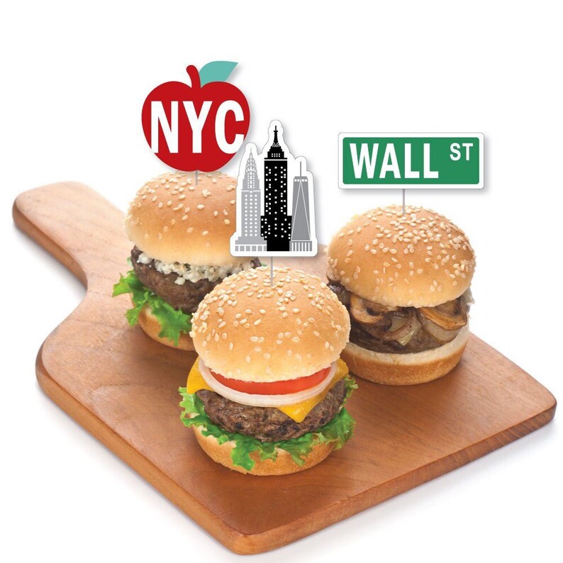 NYC Cityscape Dessert Cupcake Toppers New York City Party Etsy