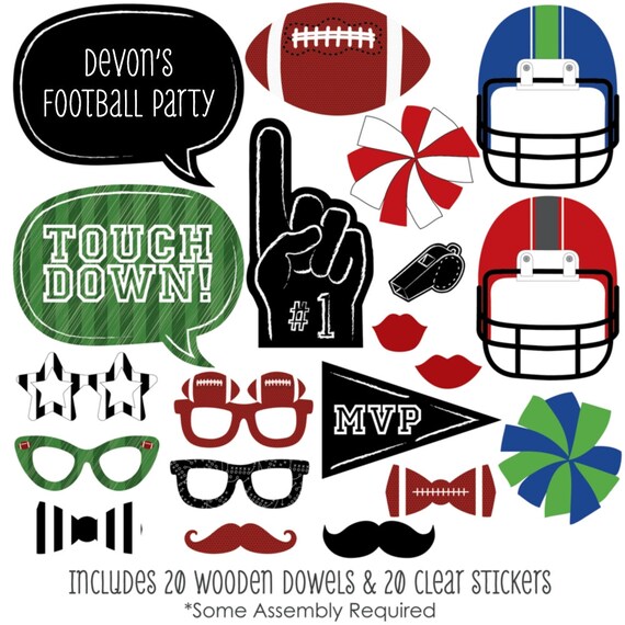Football Photo Booth Props Football Photobooth Kit with Custom Talk