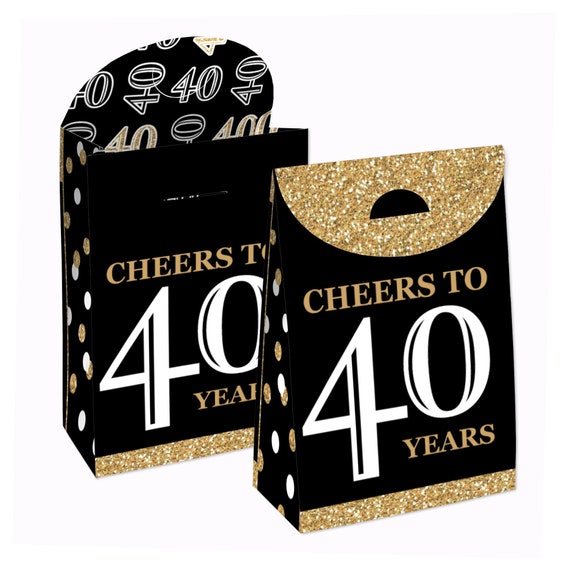 Adult 40th Birthday Gold Birthday Gift Favor Box Party Goodie