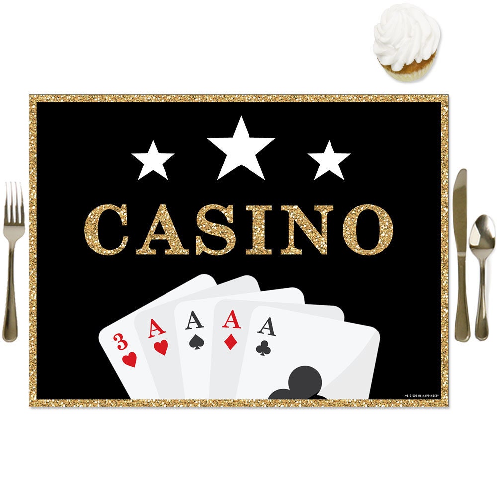 Las Vegas Party Table Decorations Casino Party Placemats Set of 16