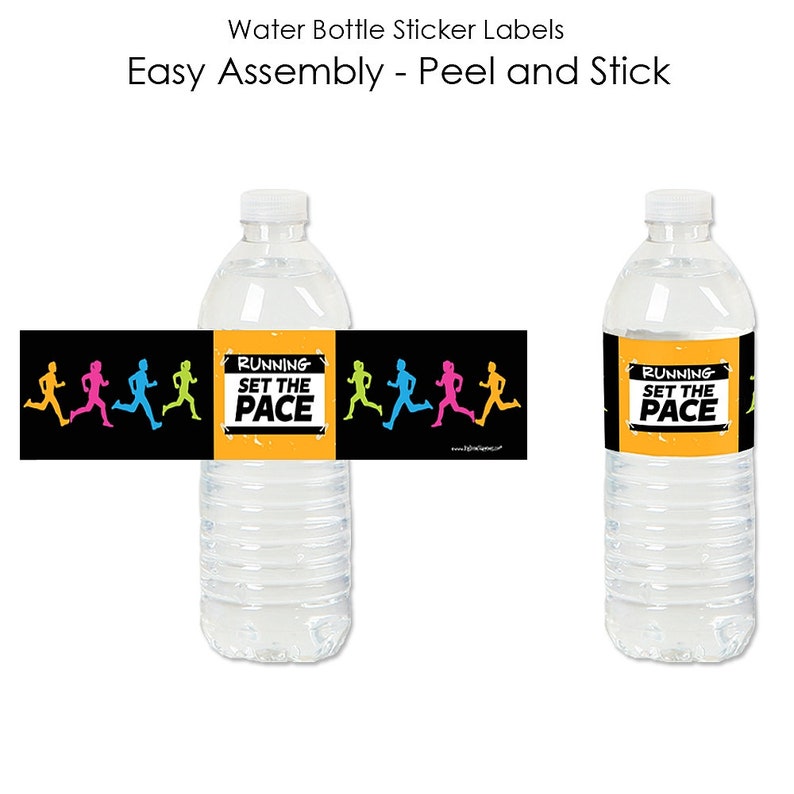 Set the Pace Running Water Bottle Labels Track Party Etsy