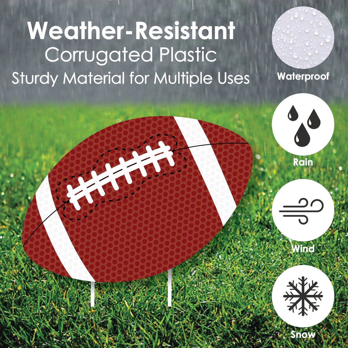 Football Lawn Decorations Outdoor Baby Shower or Birthday Etsy