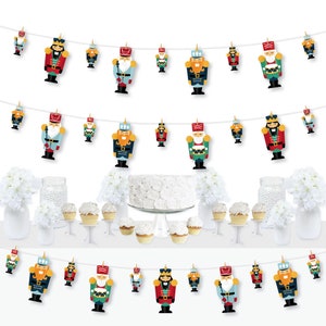 Christmas Nutcracker - Holiday Party DIY Decorations - Clothespin Garland Banner - 44 Pieces
