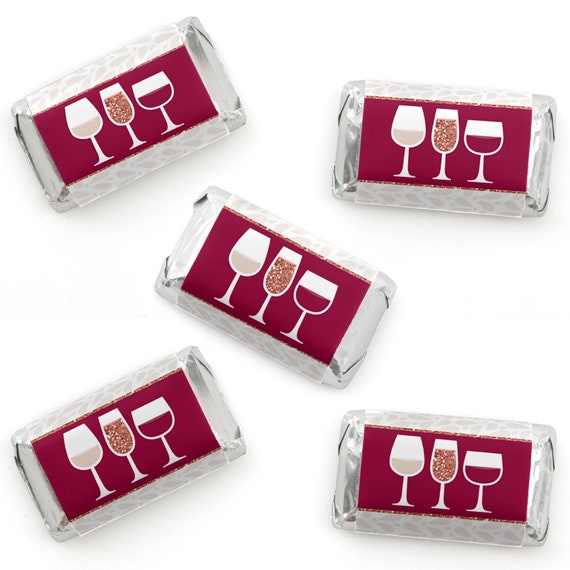 But First, Wine - Mini Candy Bar Wrapper Stickers - Wine Tasting Party Small Favors - 40 Count Il_570xn