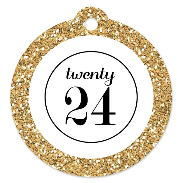 Gold Tassel Worth The Hassle - 2024 Graduation Party Favor Gift Tags (Set of 20)