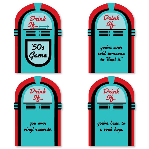 50 S Sock Hop Drink If 1950s Rock N Roll Party Game Fifties