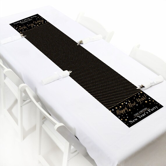 New Year's Eve - Gold - Personalized Petite Happy New Year Party Paper Table Runner - 12 x 60 inches Il_570xn