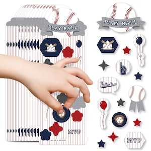 Batter Up - Baseball - Birthday Party Favor Kids Stickers - 16 Sheets - 256 Stickers