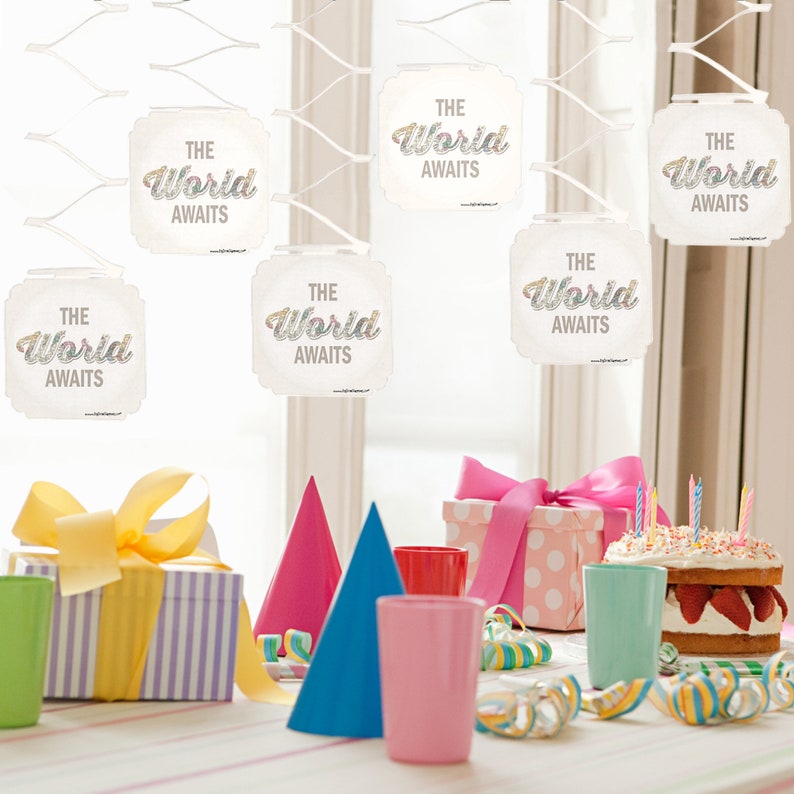 World Awaits Graduation Party Hanging Decorations Set Of 6 Hanging Graduation Supplies Travel Themed Paper Party Hanging Decor Garlands Flags Bunting Party Decor Jewellerymilad Com