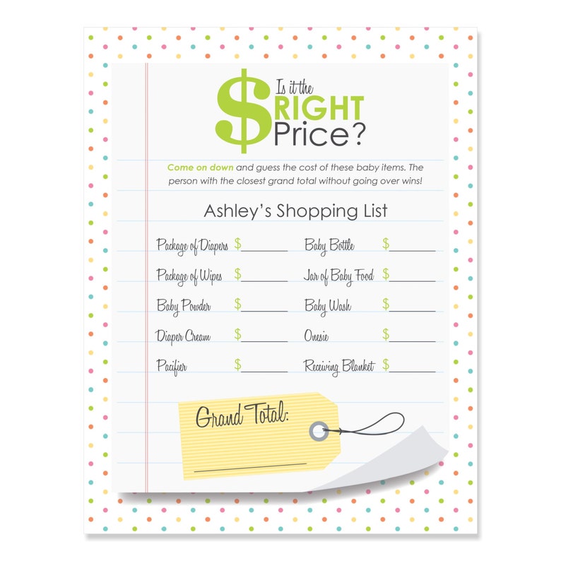 Is It The Right Price Baby Shower Game Personalized Guess Etsy Is It The Right Price Baby Shower Game Personalized Guess Etsy