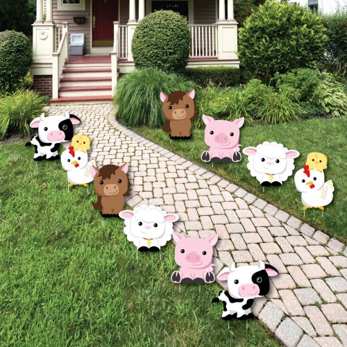 Farm Animals Lawn Decorations Outdoor Baby Shower or - Etsy Farm Animals Lawn Decorations Outdoor Baby Shower or - Etsy