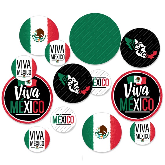 Viva Mexico Mexican Independence Day Party Giant Circle Confetti Party  Decorations Large Confetti 27 Count 