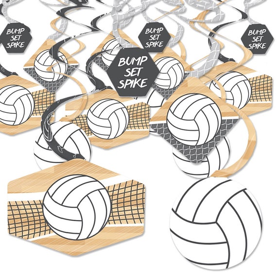 Bump Set Spike Volleyball Party Hanging Decorations Etsy