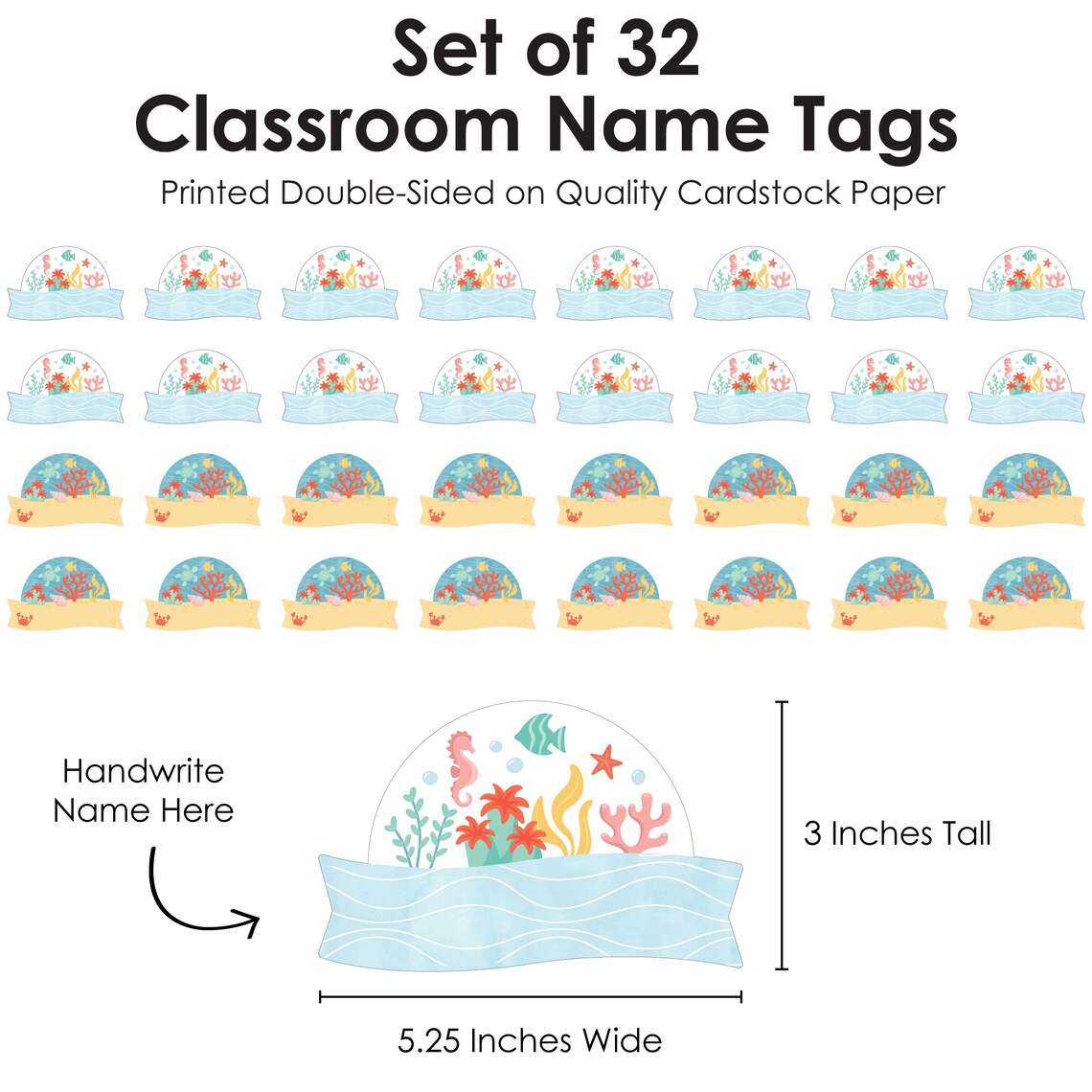 Ocean Locker Labels Ocean Creatures - DIY Blank Paper Desk or Locker Labels - Classroom ...