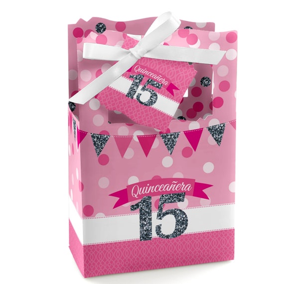 Quinceanera Pink - Sweet 15 - Birthday Party Favor Boxes - Set of 12 Il_570xn