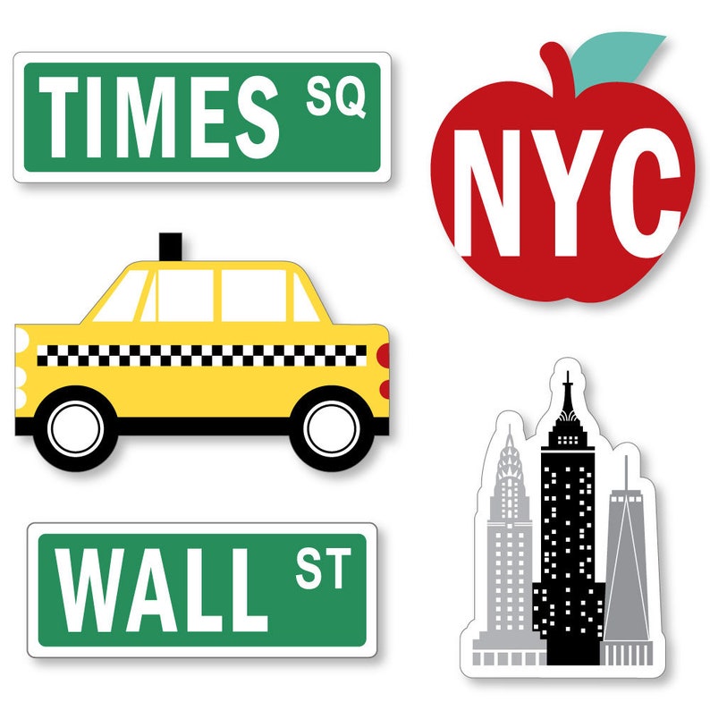 NYC Cityscape DIY Shaped New York City Party Cut-Outs 24 Count image 1