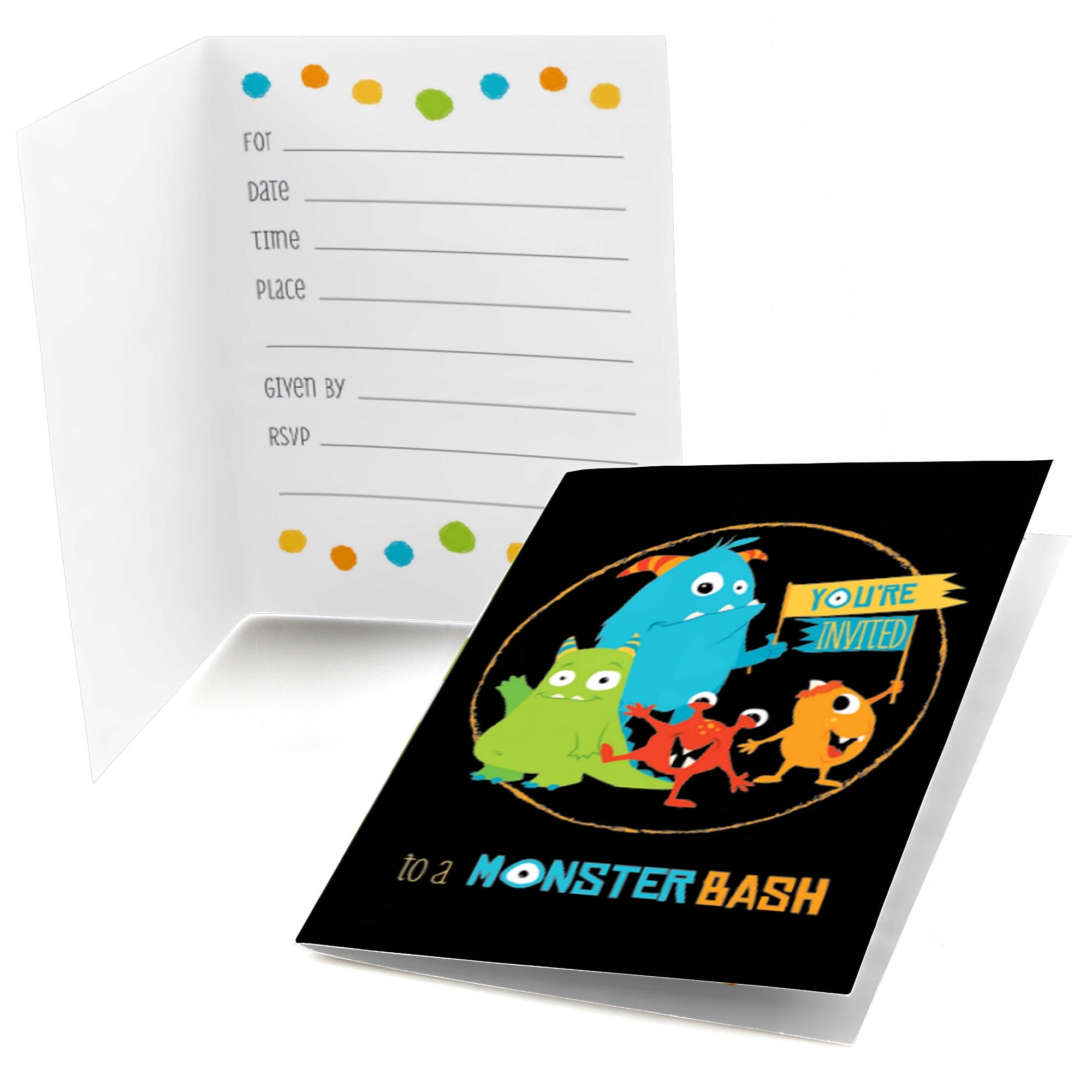 Monster Bash Fill In Invitations Little Monster Party Etsy