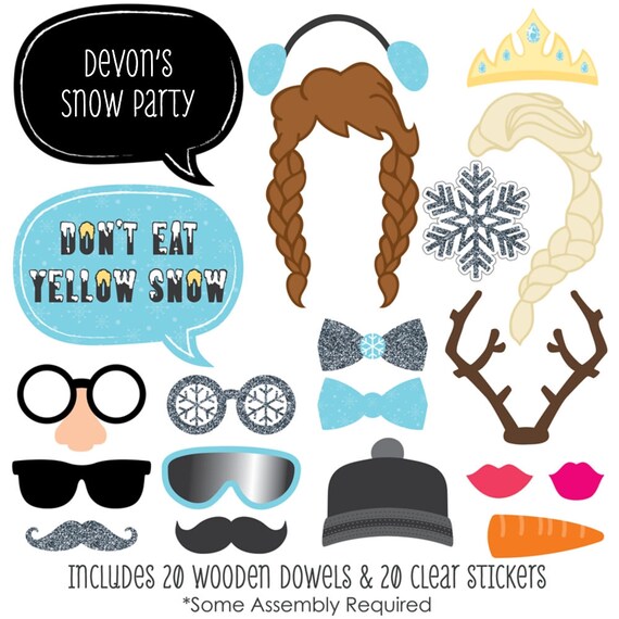 20pc Christmas Photo Prop Set Booth Selfie Props Set Party Decoration Picture