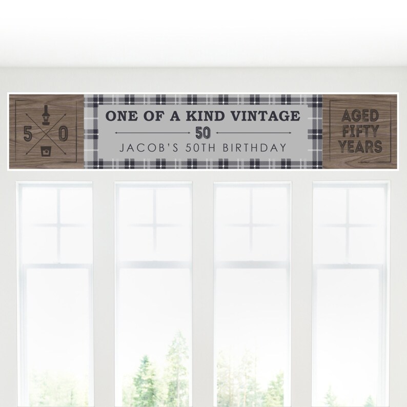 Birthday Party Decorations 50th Birthday Decoration 50th Birthday Party Personalized Banner 50th Milestone Birthday Personalized Banner