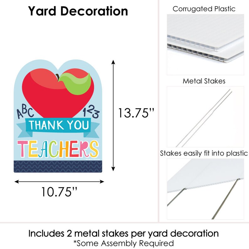 Teacher Appreciation Yard Sign Thank You Teachers Outdoor Lawn Sign 1 Piece